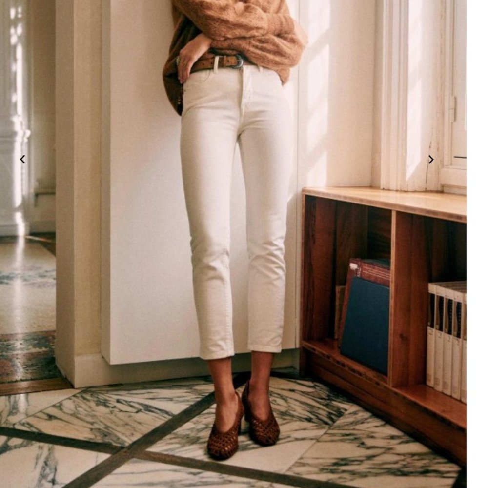 Sezane Denim - Off White High Waist Jeans